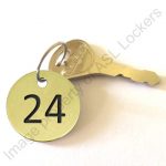 brass engraved number disc tag key fob