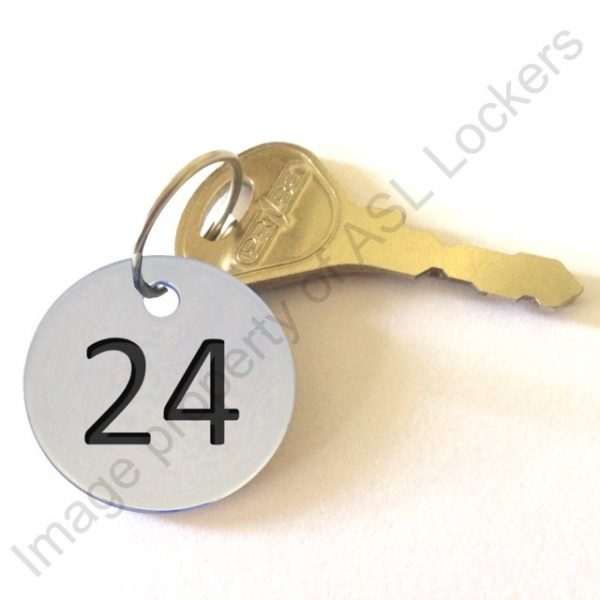 stainless steel engraved number disc tag key fob