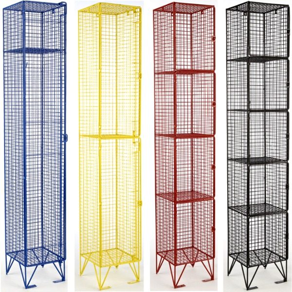 wire mesh lockers, mesh lockers, bright zinc mesh lockers, coloured mesh lockers, full ventilation lockers