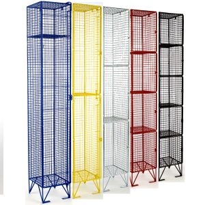 Wire Mesh Lockers, mesh lockers, bright zinc mesh lockers, coloured mesh lockers, full ventilation lockers