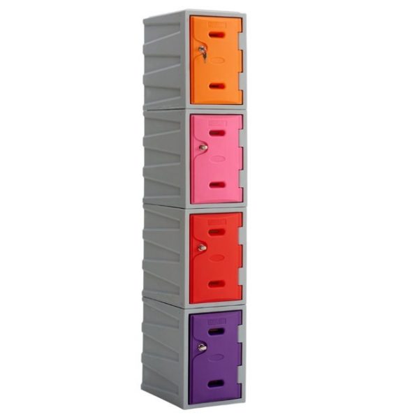 Plastic Lockers - mixed colour stack of 4