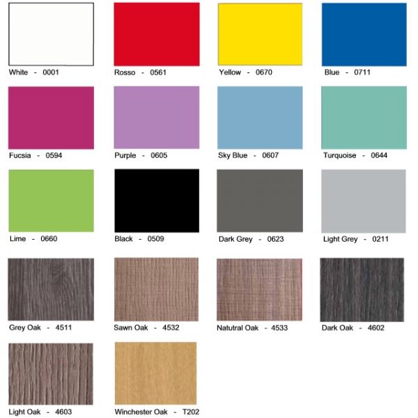 Vedette Laminate Lockers Colours & Finishes