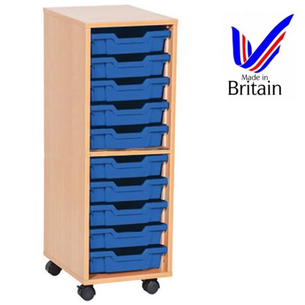 Single 10 Tray Unit for school classroom storage