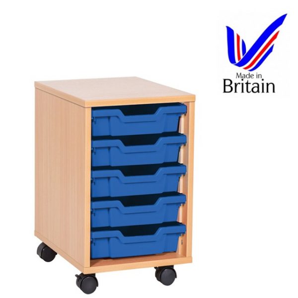 Single 5 Tray Unit for school classroom storage