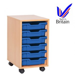 Single 6 Tray Unit for school classroom storage