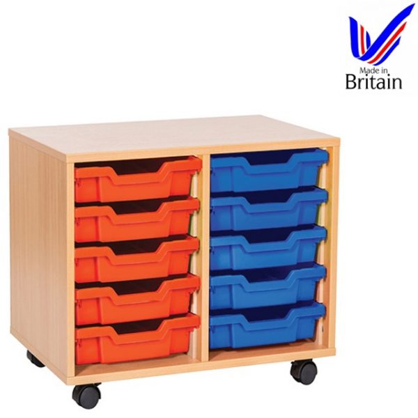 Double 10 Tray Unit for school classroom storage