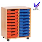 Double 18 Tray Unit for school classroom storage
