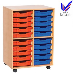 Double 20 Tray Unit for school classroom storage