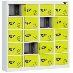 pure 20 door phone locker lime light