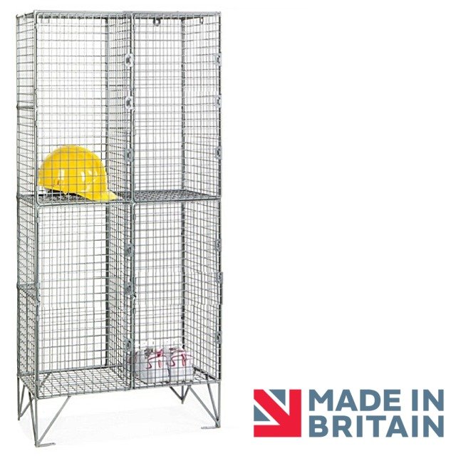 Wire Mesh 4 Compartment Locker