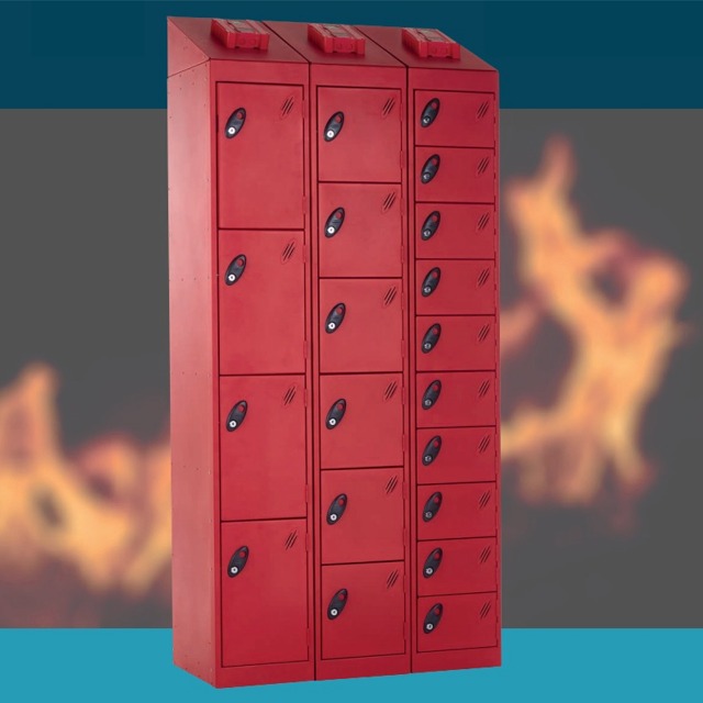 fire suppression lockers for lithium-ion battery safe storage