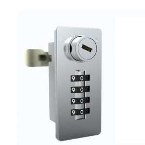 AS716 mechanical combination lock with auto-scramble dials for lockers cabinets furniture black