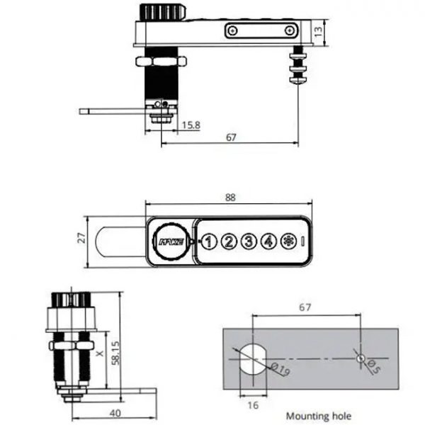 AS731 Mini Keypad Combination Lock | In-stock, fast dispatch