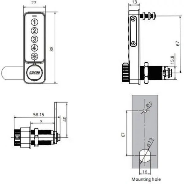 AS731 Mini Keypad Combination Lock | In-stock, fast dispatch