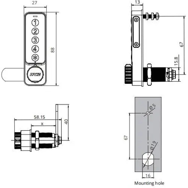 AS750 Premium Mini Keypad Combination Lock | Private & Public Mode - Image 3