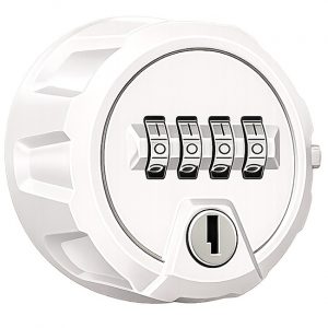 PyKTO 4 mechanical 4-dial combination lock for lockers, cabinets and furniture - white