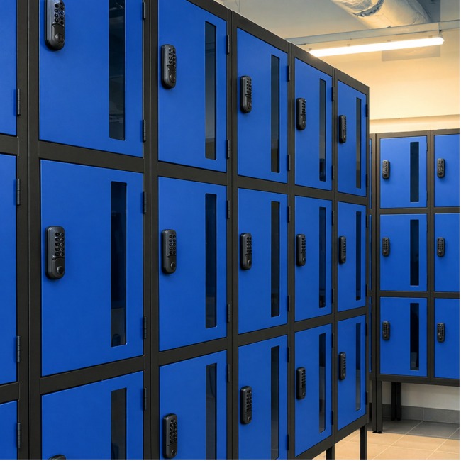 vision panel clear door shop retail staff locker