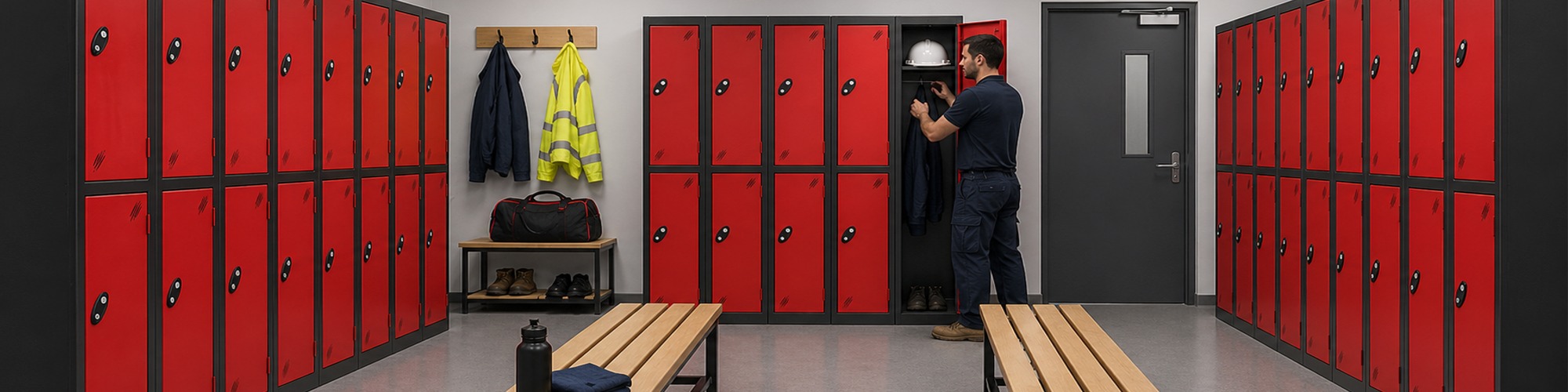 workwear lockers, clean and dirty, twin, two person, combi, uniform lockers