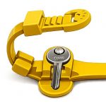 Wrist Strap for locker keys yellow