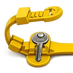 Wrist Strap for locker keys yellow