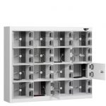 pure 16 door mobile phone locker clear door white