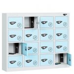 pure 16 door phone locker ribbon blue