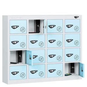pure 16 door phone locker ribbon blue