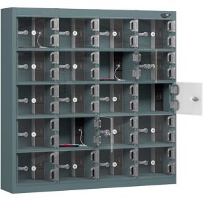 pure 20 door mobile phone locker clear door slate