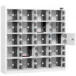 pure 20 door mobile phone locker clear door white