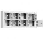 pure 8 door mobile phone locker clear door white